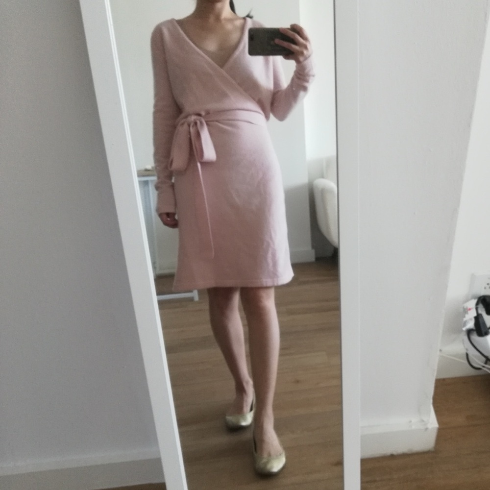 100% cashmere wrap dress dvf linda inspired